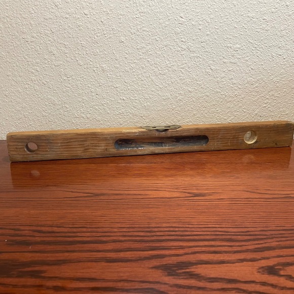 Other - Antique Wood Level Rustic Farmhouse Tool Decor Vintage Carpentry Bubble Level